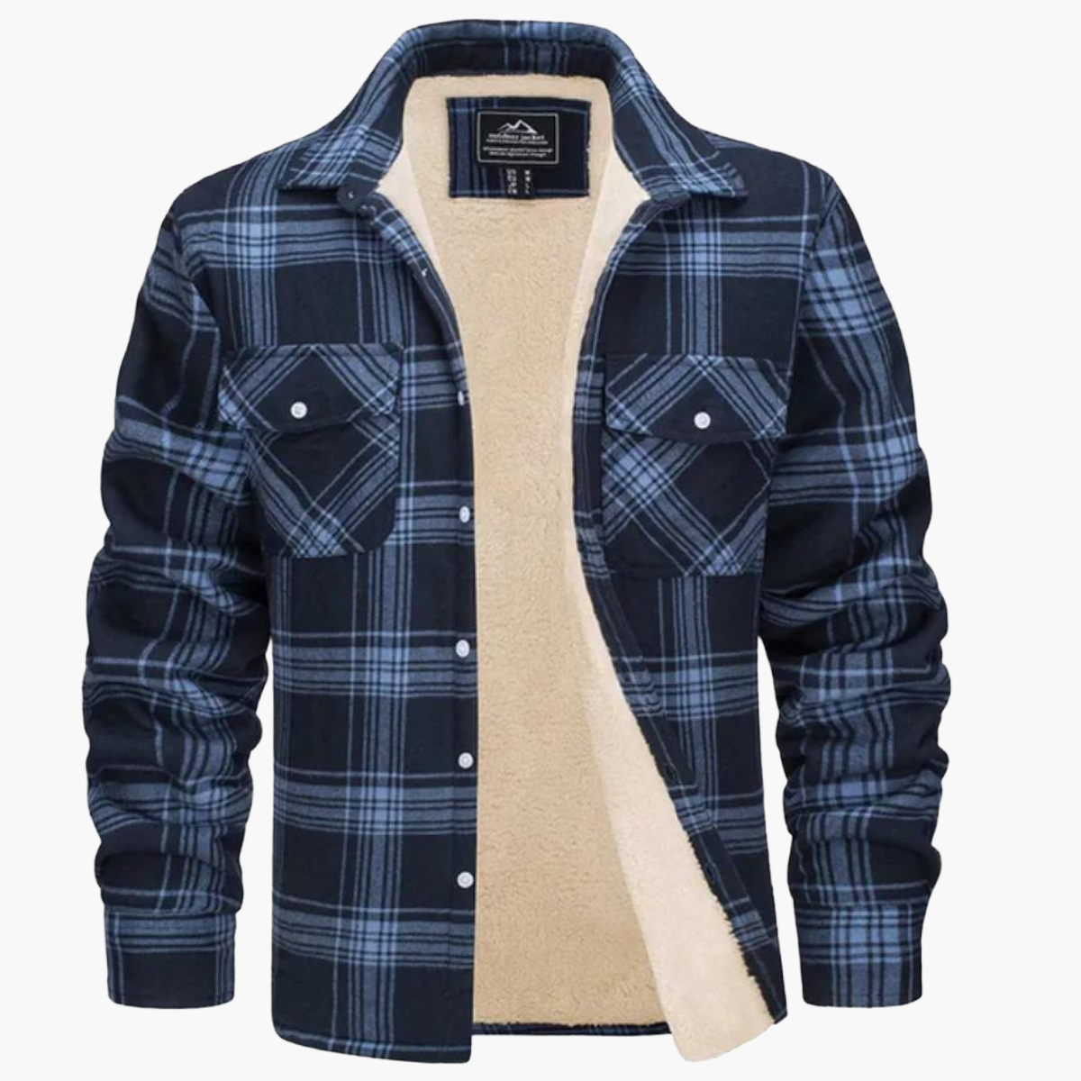 Herren Fleece Gefüttertes Holzfällerhemd – Kariertes Winter Outdoor Freizeitjacke