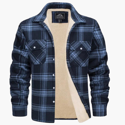 Herren Fleece Gefüttertes Holzfällerhemd – Kariertes Winter Outdoor Freizeitjacke