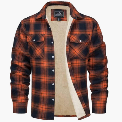 Herren Fleece Gefüttertes Holzfällerhemd – Kariertes Winter Outdoor Freizeitjacke