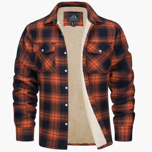 Herren Fleece Gefüttertes Holzfällerhemd – Kariertes Winter Outdoor Freizeitjacke