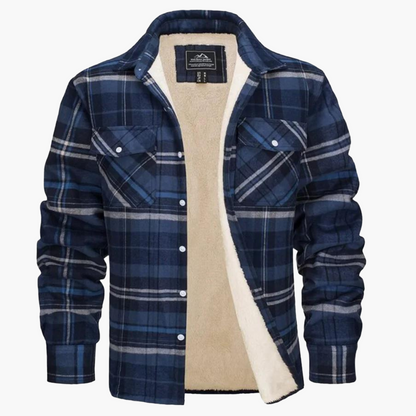 Herren Fleece Gefüttertes Holzfällerhemd – Kariertes Winter Outdoor Freizeitjacke