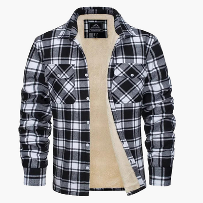 Herren Fleece Gefüttertes Holzfällerhemd – Kariertes Winter Outdoor Freizeitjacke