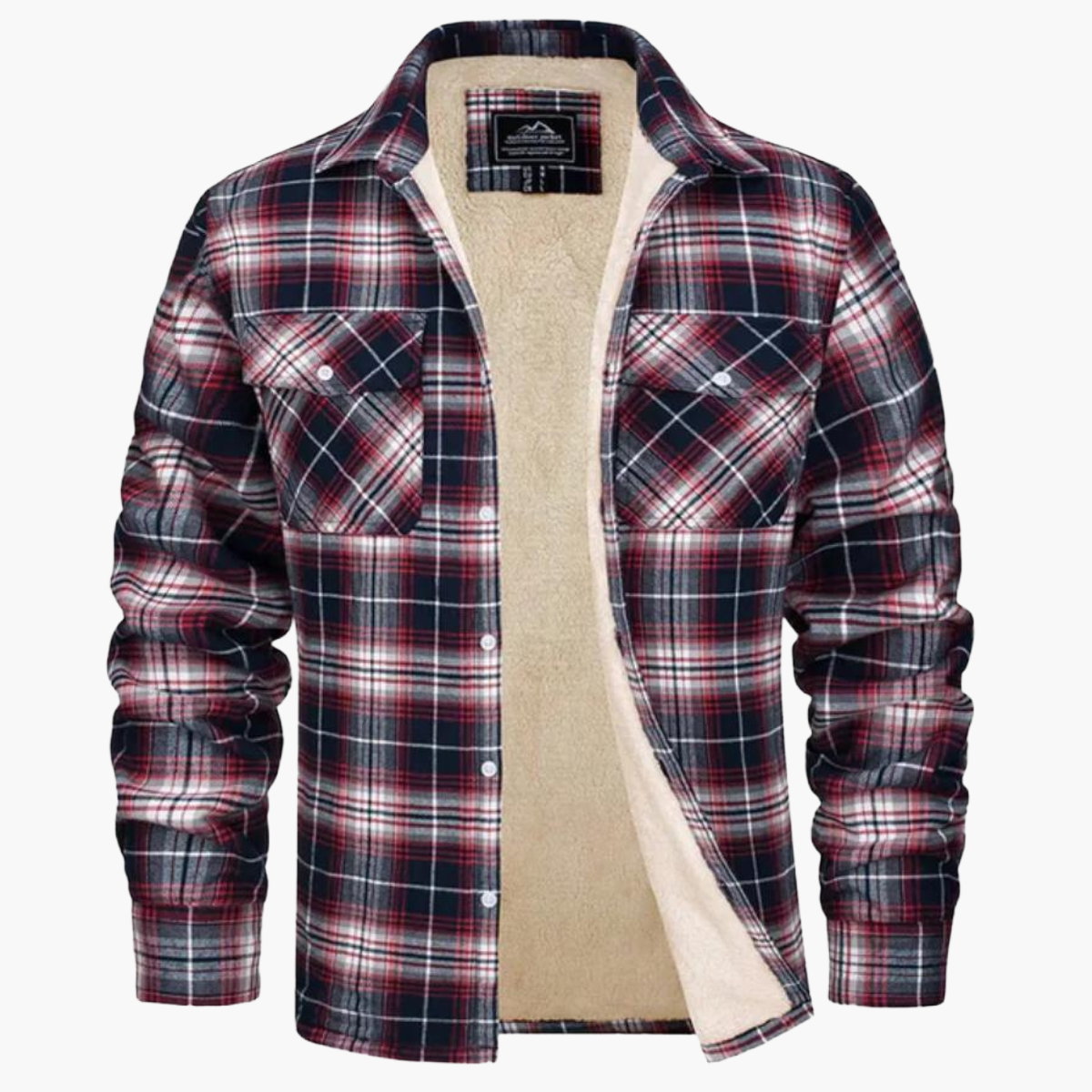 Herren Fleece Gefüttertes Holzfällerhemd – Kariertes Winter Outdoor Freizeitjacke