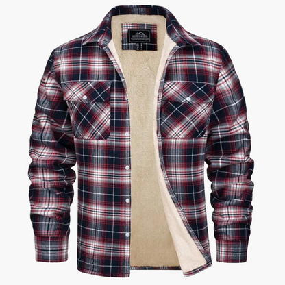 Herren Fleece Gefüttertes Holzfällerhemd – Kariertes Winter Outdoor Freizeitjacke