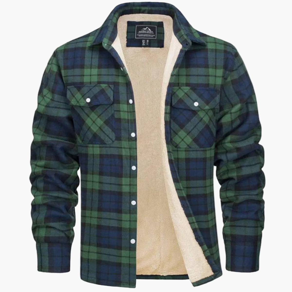 Herren Fleece Gefüttertes Holzfällerhemd – Kariertes Winter Outdoor Freizeitjacke
