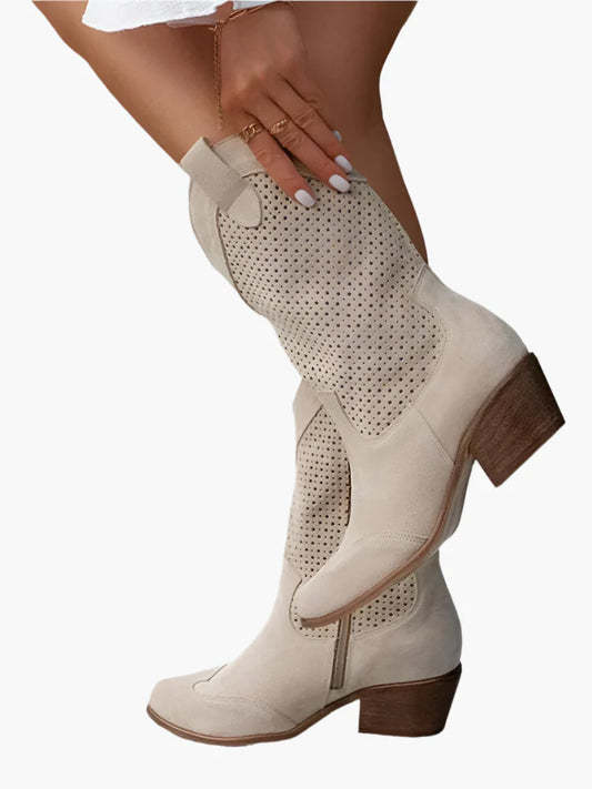Damen Cowboy-Stiefel mit Reißverschluss und modischem Western-Style – Perfekt für Alltag und Freizeit