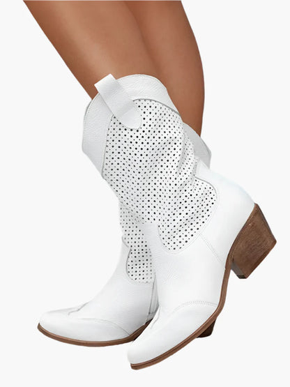 Damen Cowboy-Stiefel mit Reißverschluss und modischem Western-Style – Perfekt für Alltag und Freizeit