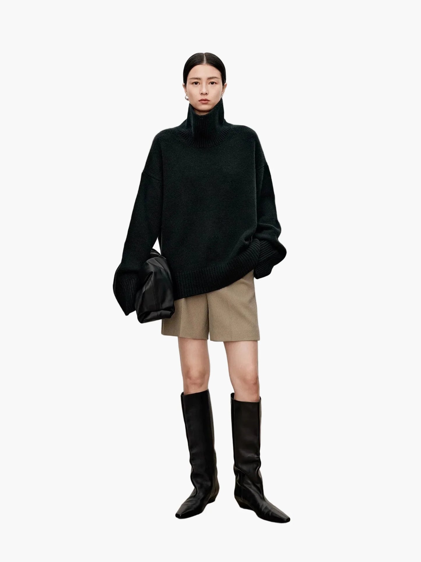 Damen Oversize Rollkragenpullover – Stilvoller, bequemer Strick für Alltag und Büro