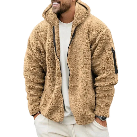 Herren Fleece Kapuzenjacke Sportlich Lässig Outdoor Komfort