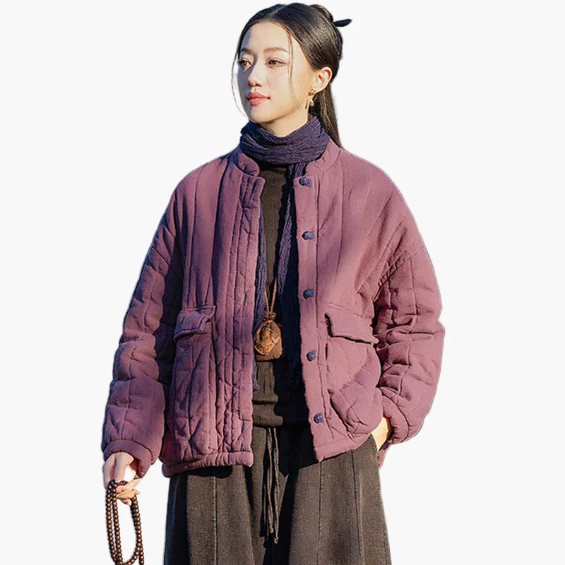 Damen Steppjacke im Vintage-Stil – Bequeme Freizeitjacke für Herbst & Winter