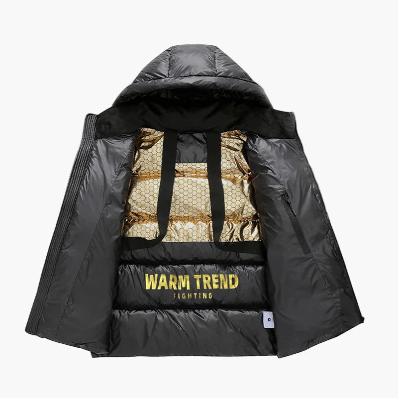 Herren Daunenjacke mit Kapuze – Sportlicher Winter Steppmantel, lässig und warm