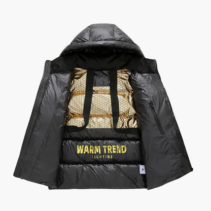 Herren Daunenjacke mit Kapuze – Sportlicher Winter Steppmantel, lässig und warm