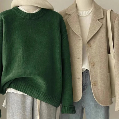 Damen Strickpullover im lässigen Oversize-Stil für Alltag und Freizeit