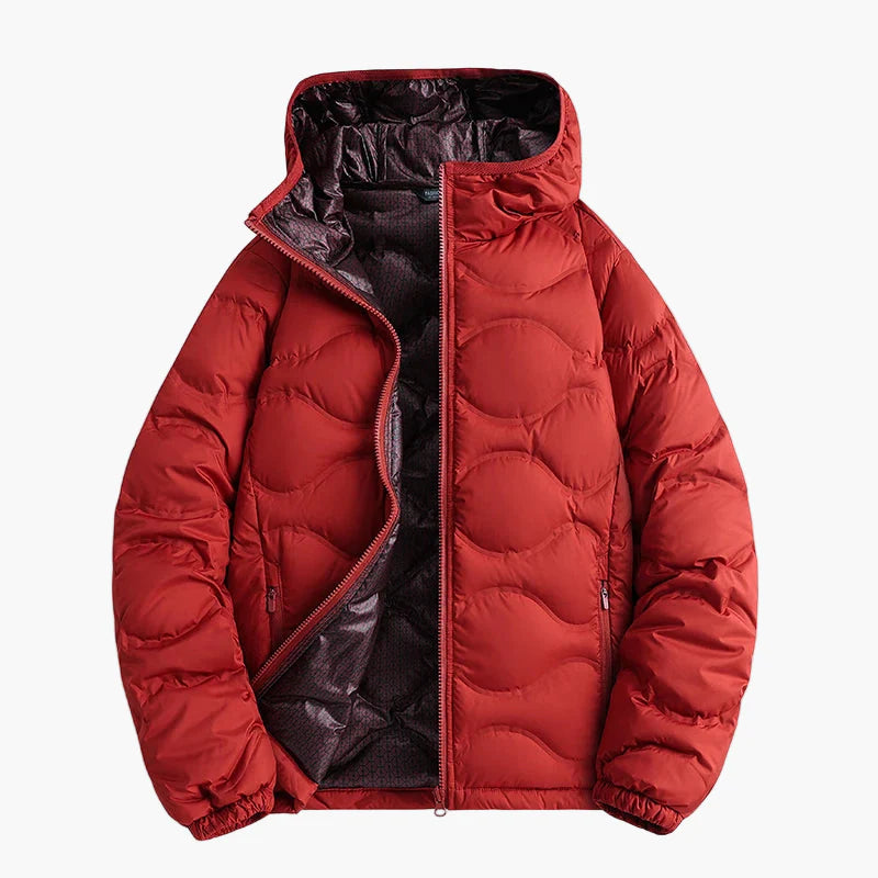 Herren Daunenjacke für Winter Outdoor & Freizeit – Leichte Steppjacke mit Kapuze