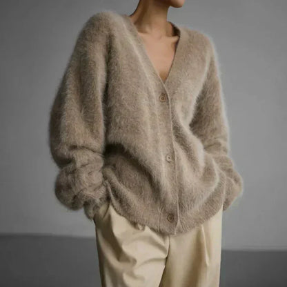 Damen Luxus Cardigan – Moderner Oversize Strickpullover für stilvolle Eleganz und Komfort