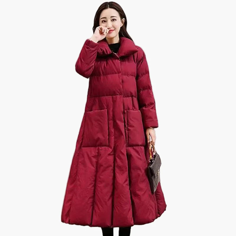Damen Winter Steppmantel Elegante Lange Jacke mit Gürtel – Komfort & Stil für kalte Tage