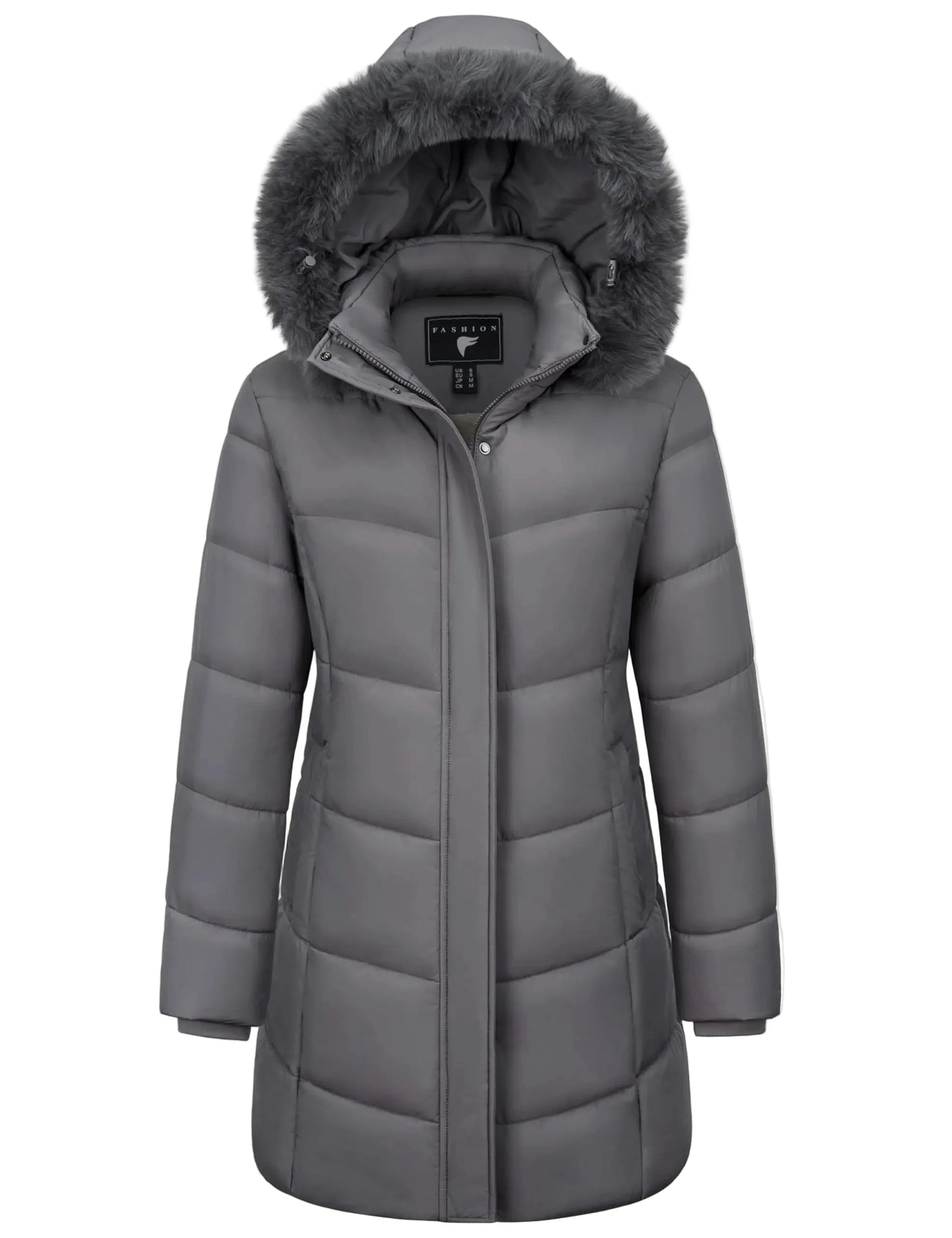 Damen Winter Steppmantel mit Kapuze – Modischer langer Pufferjacke für Alltag & Outdoor
