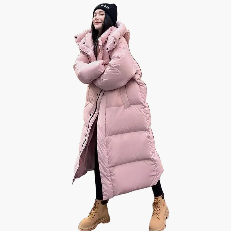 Damen Winter Steppmantel mit Kapuze – Langer Puffer Mantel für Outdoor & Alltag