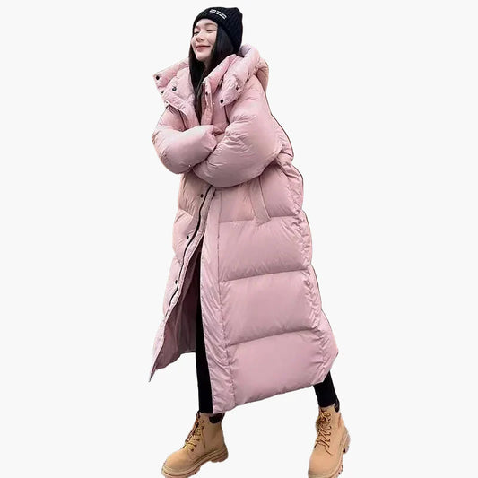 Damen Winter Steppmantel mit Kapuze – Langer Puffer Mantel für Outdoor & Alltag