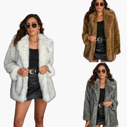 Damen Faux-Fur Mantel – Eleganter Winter Kunstpelz Kurzmantel für stilvolle Outfits