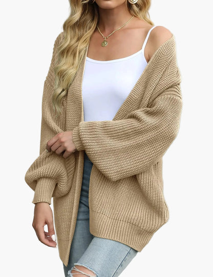 Damen Strick-Cardigan im Oversize-Look – Lässiger Herbst- und Winterpullover für Alltag und Freizeit