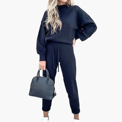 Damen Freizeit Zweiteiler Set – Modischer Sweatsuit mit Pullover und weitem Bein, Streetwear & Loungewear