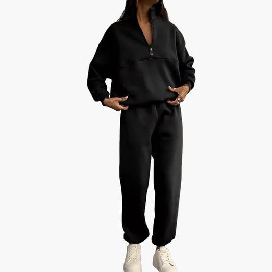 Damen Trainingsanzug Zweiteiler mit Stehkragen – Lässiger Freizeit-Look für Alltag und Sport