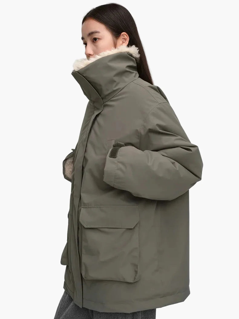 Damen Winterparka mit Teddykragen – Lässiger Outdoor Mantel für kalte Tage