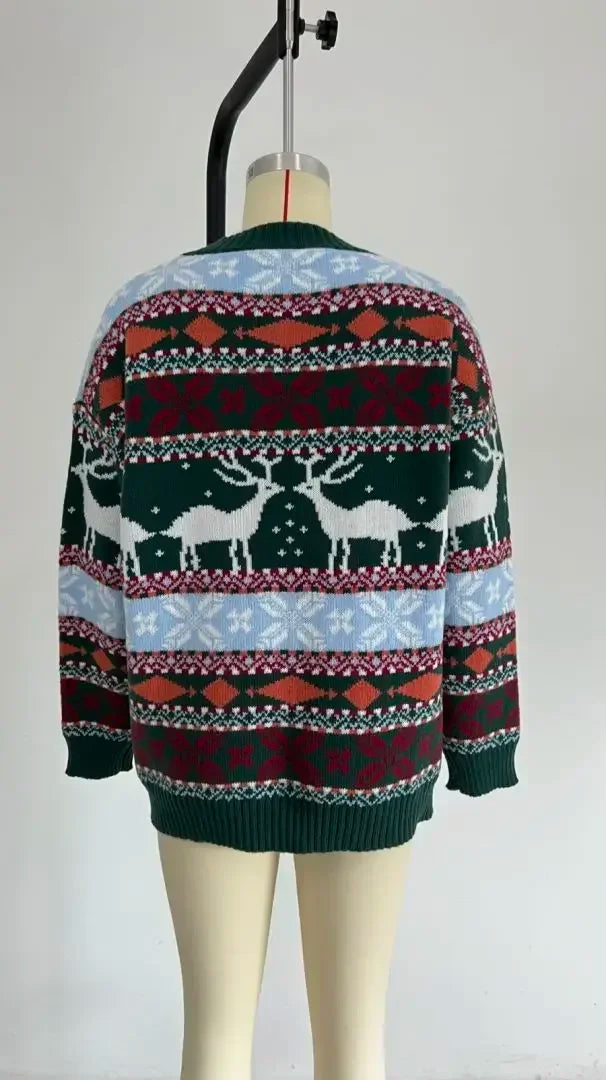 Eliane - Hässlicher Weihnachtspulli - Winterpullover mit Allover-Print