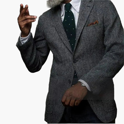 Herren Sakko im klassischen Business-Stil – Eleganter Herringbone Blazer für Büro & festliche Anlässe
