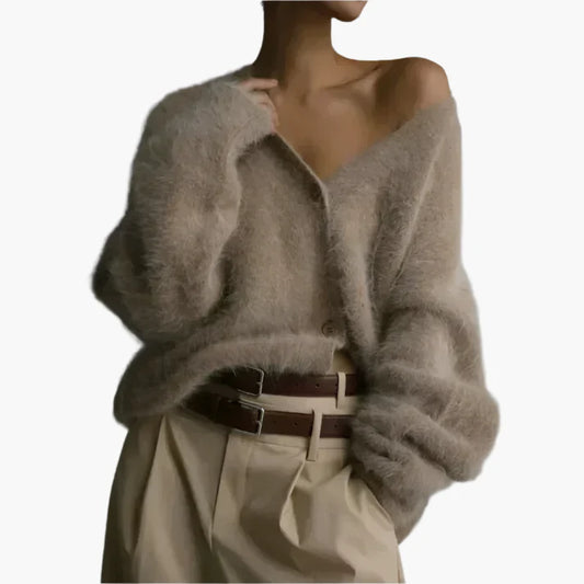 Damen Luxus Cardigan – Moderner Oversize Strickpullover für stilvolle Eleganz und Komfort