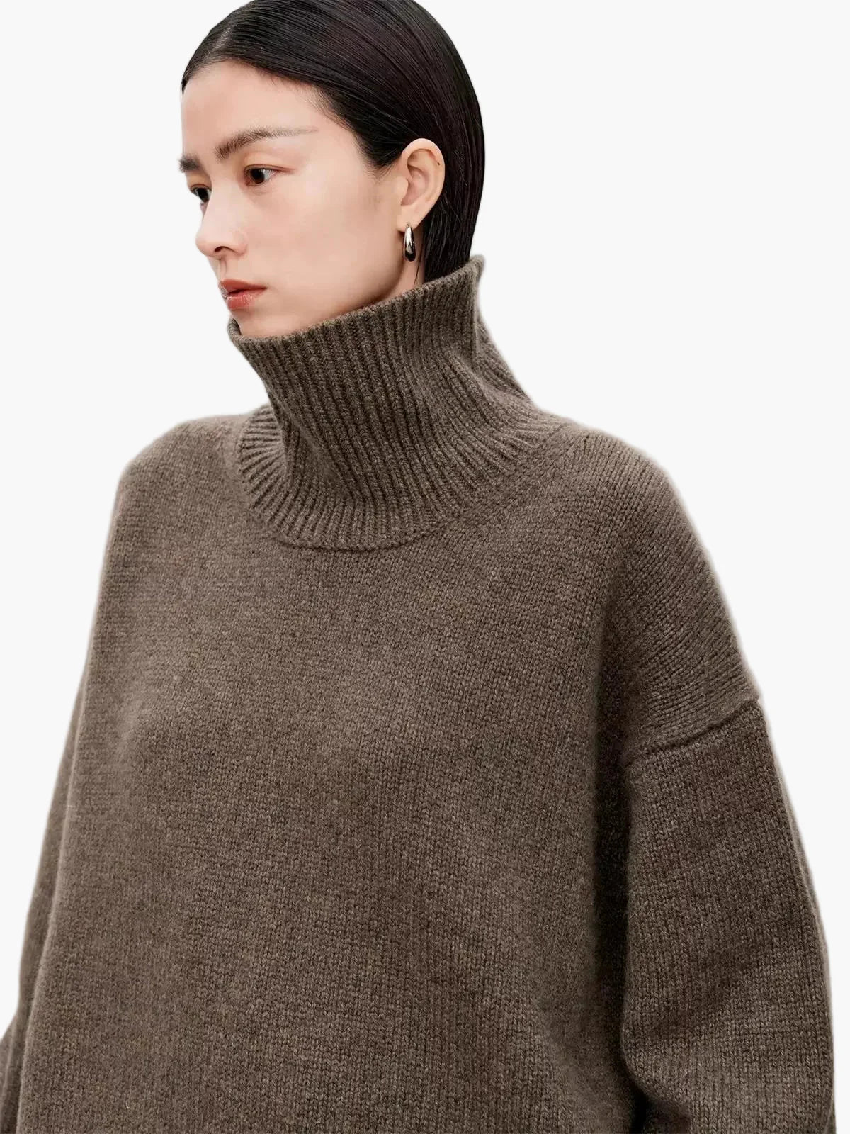 Damen Oversize Rollkragenpullover – Stilvoller, bequemer Strick für Alltag und Büro