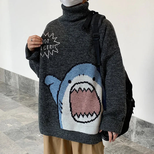 Alexander – Winterpullover mit Cartoon-Hai-Design für Paare