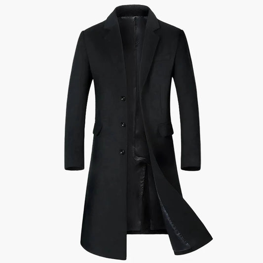 Herren Eleganter Langer Mantel – Klassischer Business & Freizeit Trenchcoat