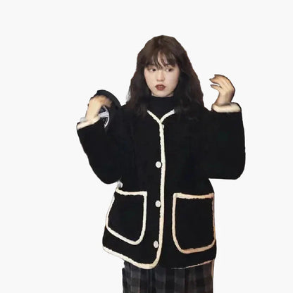 Damen Teddy-Fleece Oversize Jacke – Lässiger Herbst & Winter Streetstyle