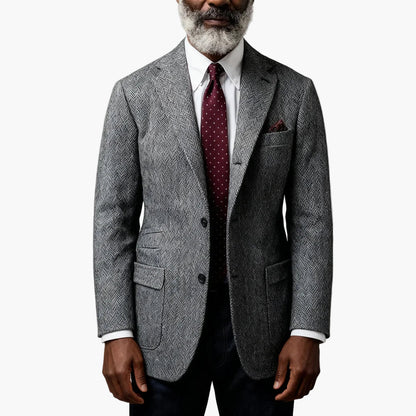 Herren Sakko im klassischen Business-Stil – Eleganter Herringbone Blazer für Büro & festliche Anlässe