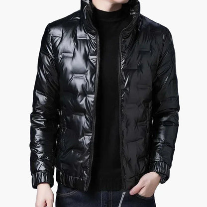 Herren Glänzende Steppjacke – Modischer Alltagsbegleiter im Urban Style