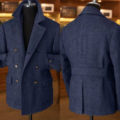 Herren Vintage Doppelreihiger Blazer – Klassischer Hahnentritt Anzugsjacke für formelle und legere Anlässe