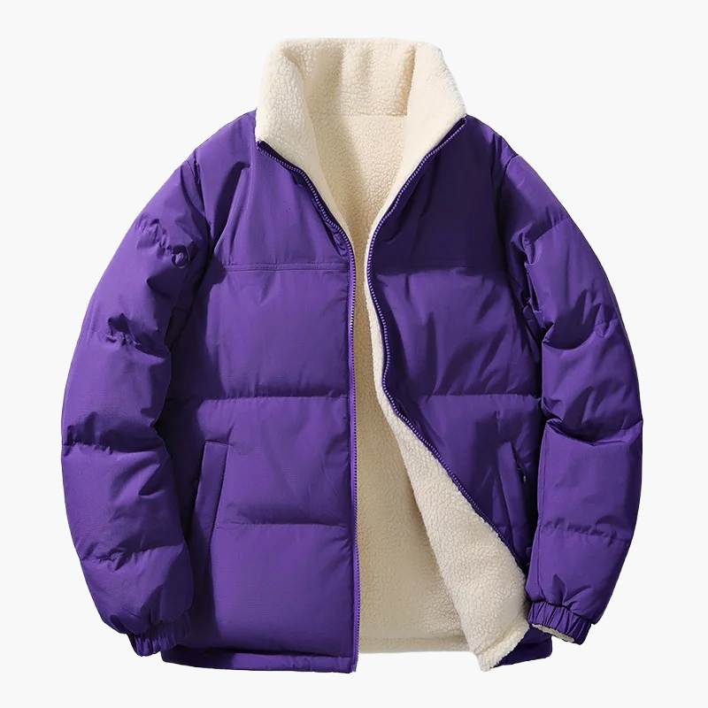 Herren Winterjacke Urban Style mit Stehkragen und Fleece-Futter, Lockerer Schnitt, Alltag & Outdoor