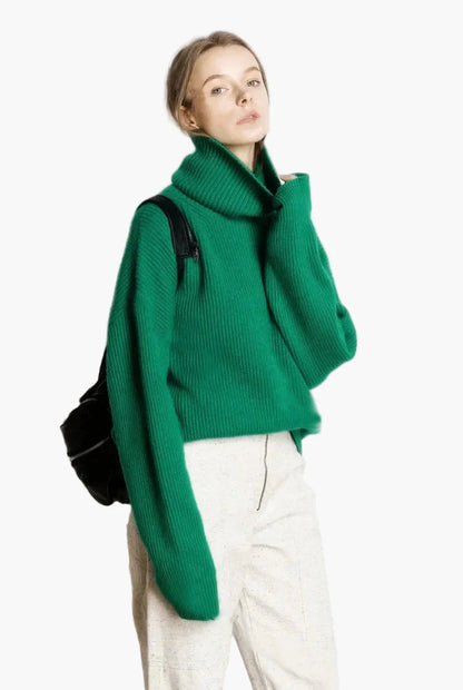 Damen Rollkragenpullover Strick Oversize – Perfekt für Herbst und Winter