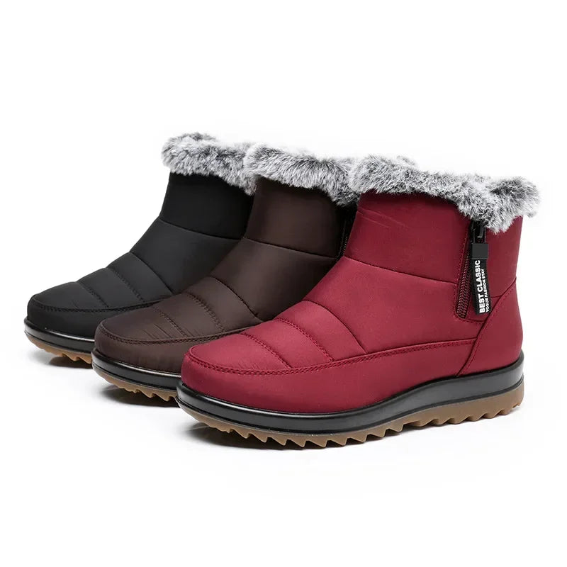 Sophie – Damen Winterstiefel mit doppeltem Reißverschluss und Fütterung