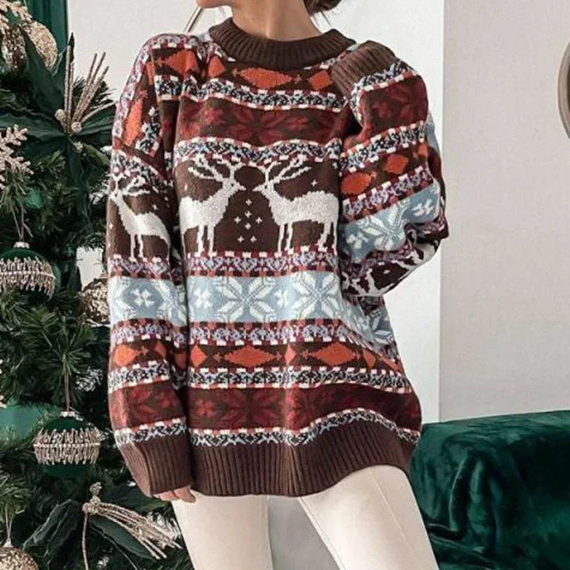 Eliane - Hässlicher Weihnachtspulli - Winterpullover mit Allover-Print