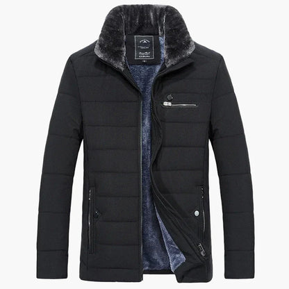 Herren Winter Steppjacke mit Kunstfellkragen – Elegante Outdoor Übergangsjacke