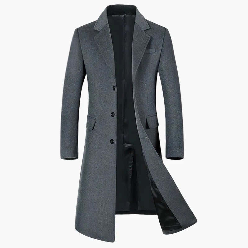 Herren Eleganter Langer Mantel – Klassischer Business & Freizeit Trenchcoat