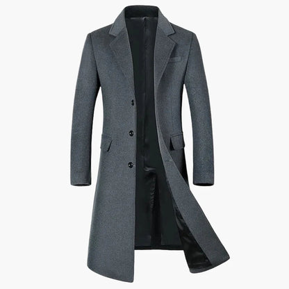 Herren Eleganter Langer Mantel – Klassischer Business & Freizeit Trenchcoat