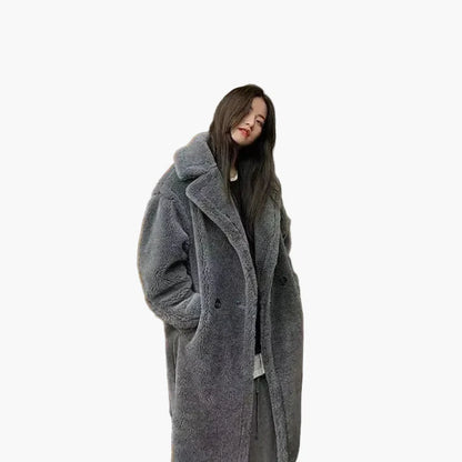 Damen Kuscheliger Oversize Wintermantel – Modischer Langer Plüsch Mantel für Alltag & Streetstyle