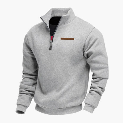 Herren Sweatshirt mit Stehkragen und Halbreißverschluss – Freizeitpullover für Alltag und Reisen