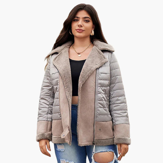 Damen Winterjacke Steppjacke mit Kunstfellkragen – Modischer Alltagsbegleiter