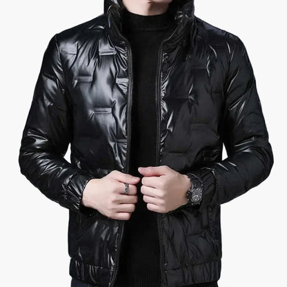 Herren Glänzende Steppjacke – Modischer Alltagsbegleiter im Urban Style