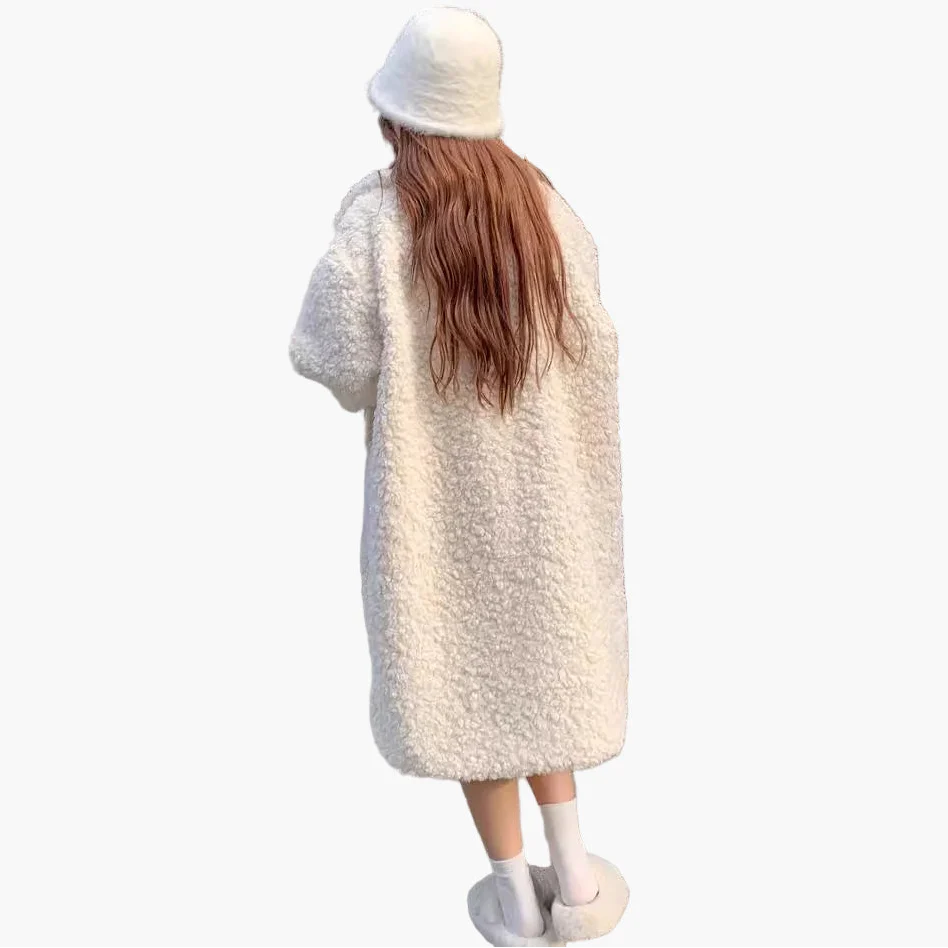 Damen Bouclé Oversize Mantel – Modischer Wintermantel für Alltag und Freizeit